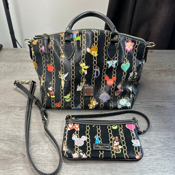 Disney Dooney & Bourke Charms Satchel and Wristlet Black
